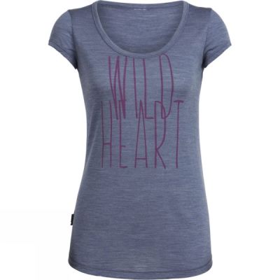 Tee Icebreaker Spheria Manga Corta Scoop Wild Heart Mujer - Moradas - Chile GLA690518